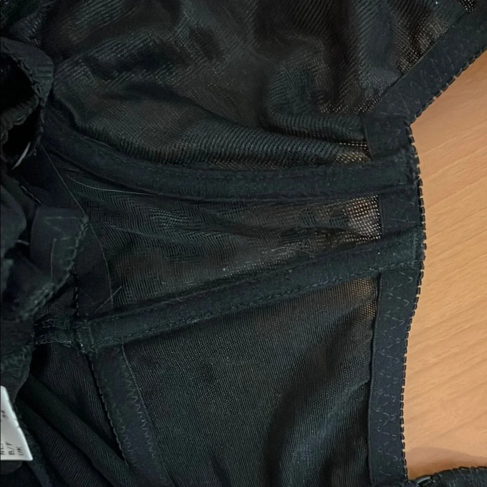 Black Satin Chemise with Structured Bodice - Picture 6 of 11